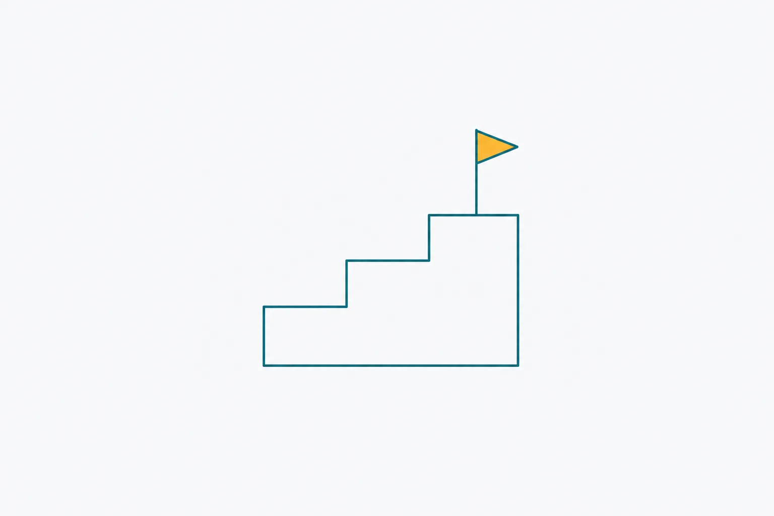 Ascending steps representing staged distribution
