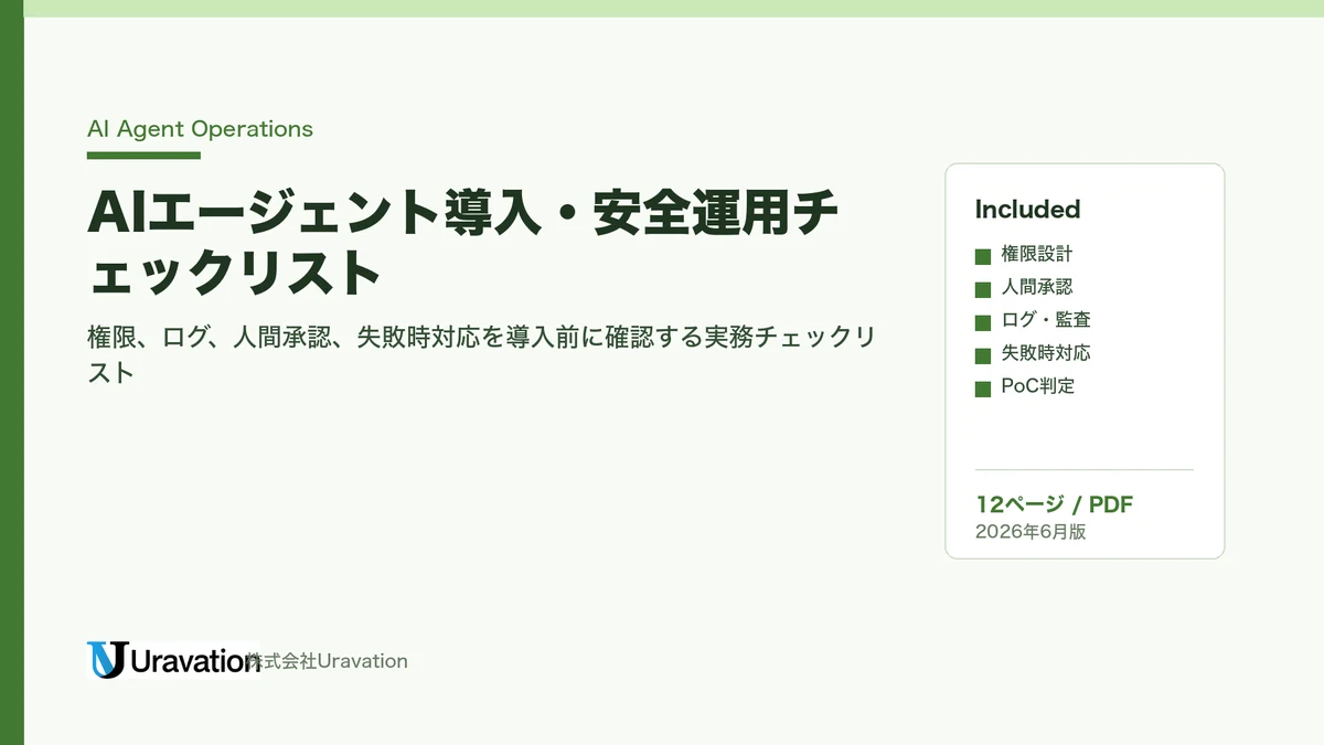 AIエージェント導入・安全運用チェックリスト 表紙