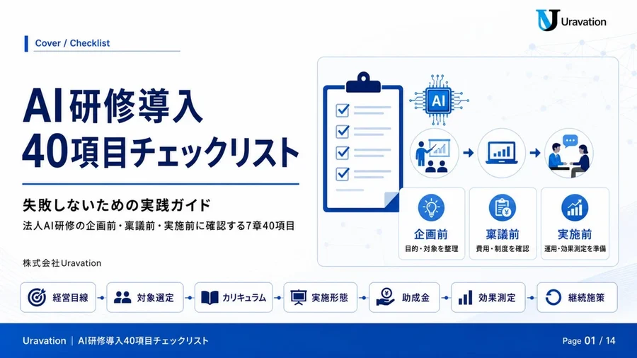 AI研修導入40項目チェックリスト 表紙