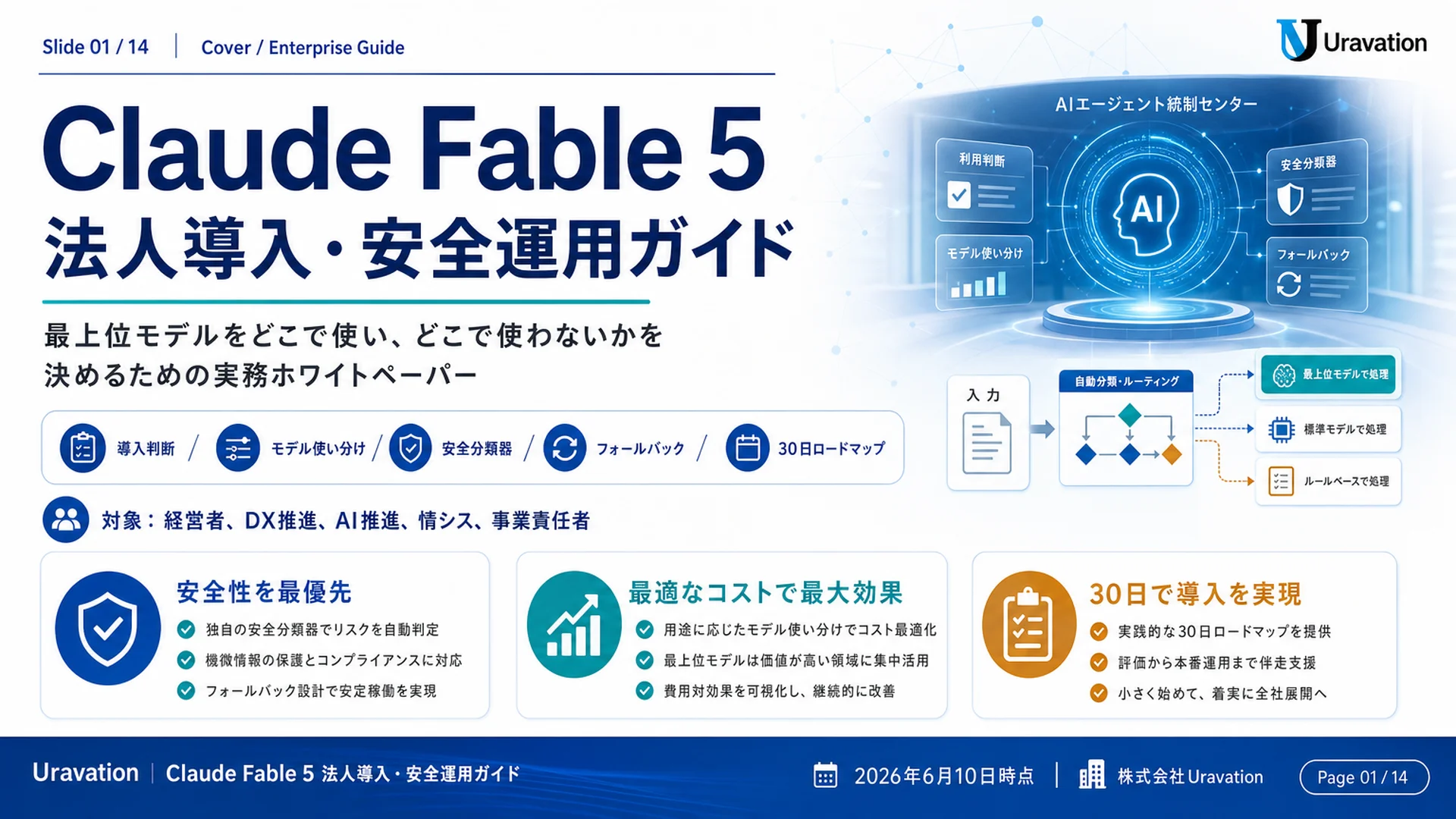 Claude Fable 5 法人導入・安全運用ガイド 表紙