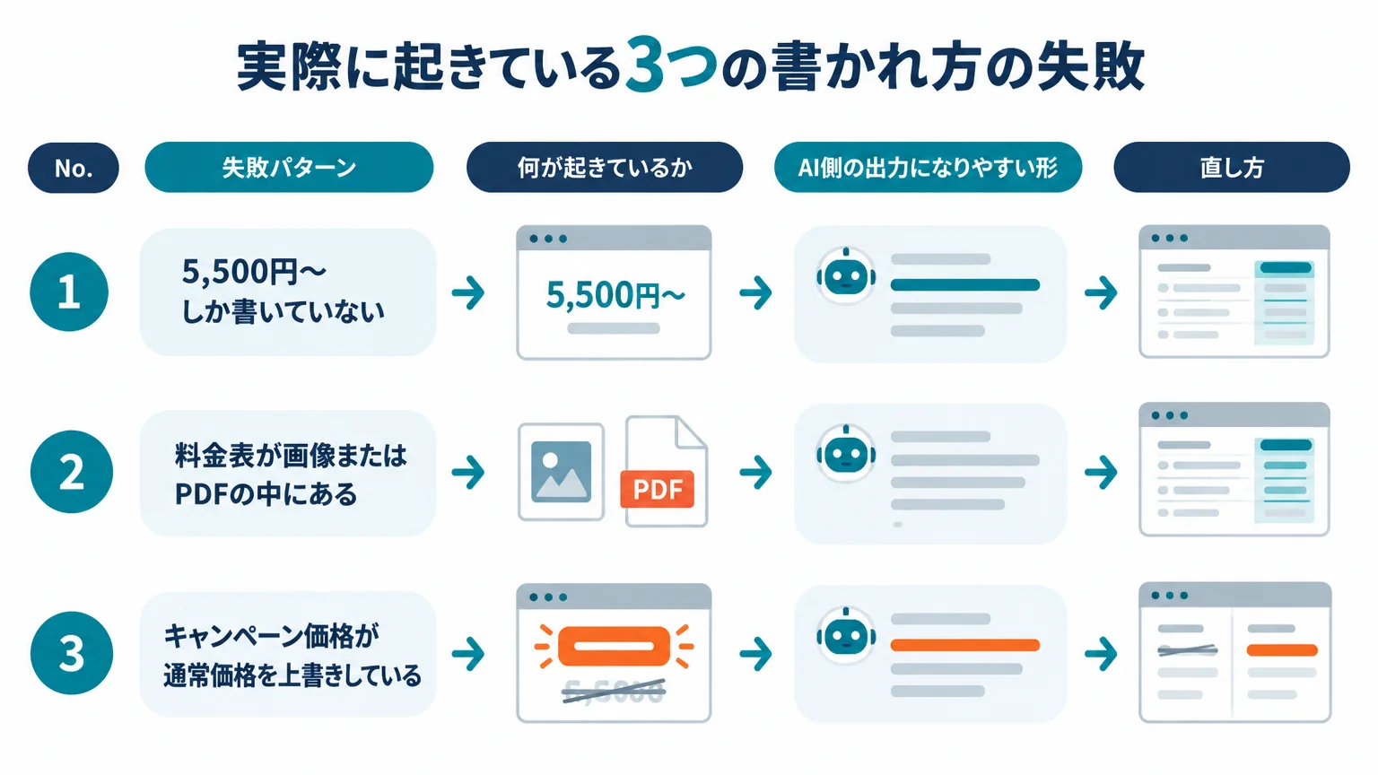 実際に起きている3つの書かれ方の失敗
