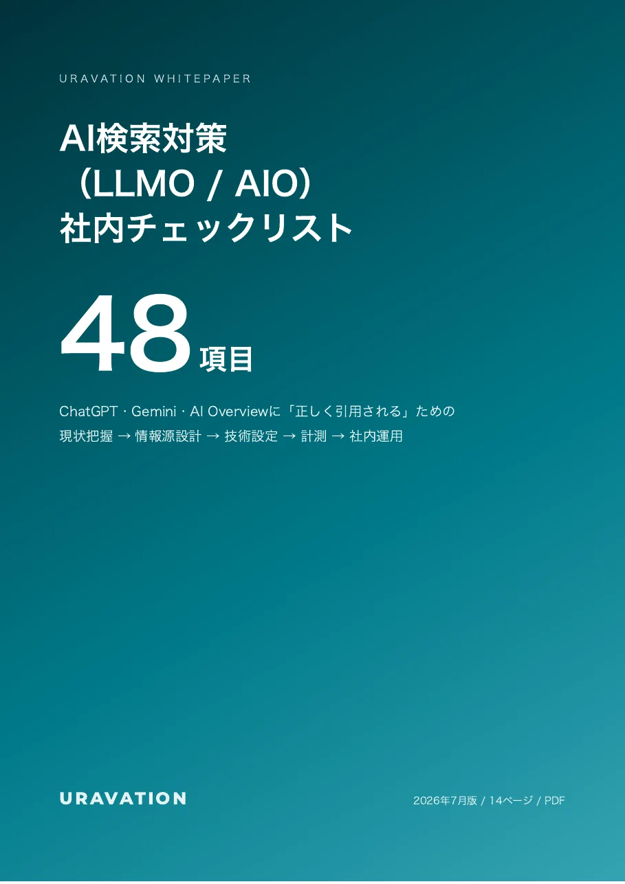 AI検索対策（LLMO/AIO）社内チェックリスト48項目 表紙