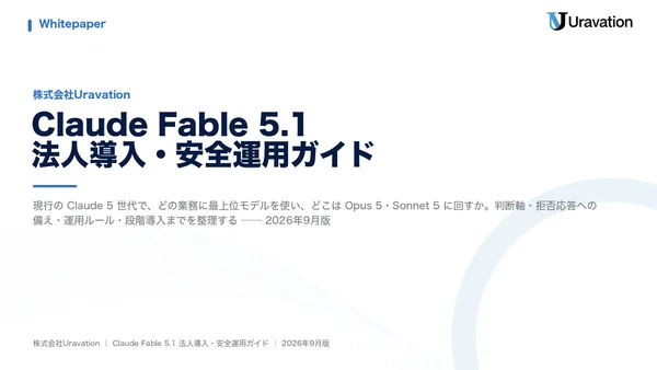 Claude Fable 5.1法人導入・安全運用ガイドの表紙