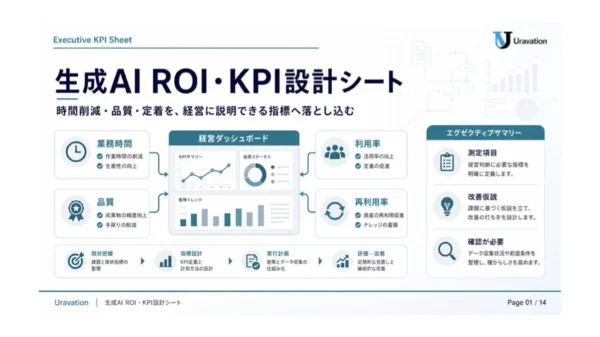 生成AI ROI・KPI設計シートの表紙
