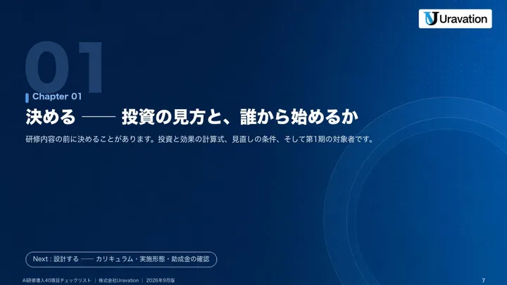 AI研修導入40項目チェックリスト 本文の見本2