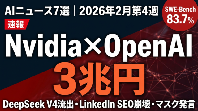 【2026年2月第4週】AIニュース7選｜3兆円出資ほか