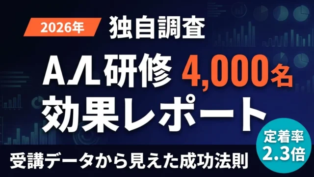 【独自調査】生成AI研修 効果レポート2026｜4,000名データの成功法則