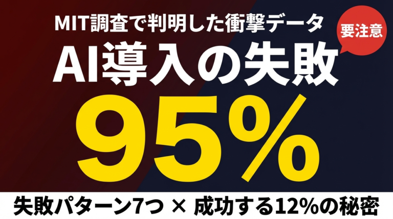 AI導入失敗パターン7つ MIT調査95%が成果ゼロ