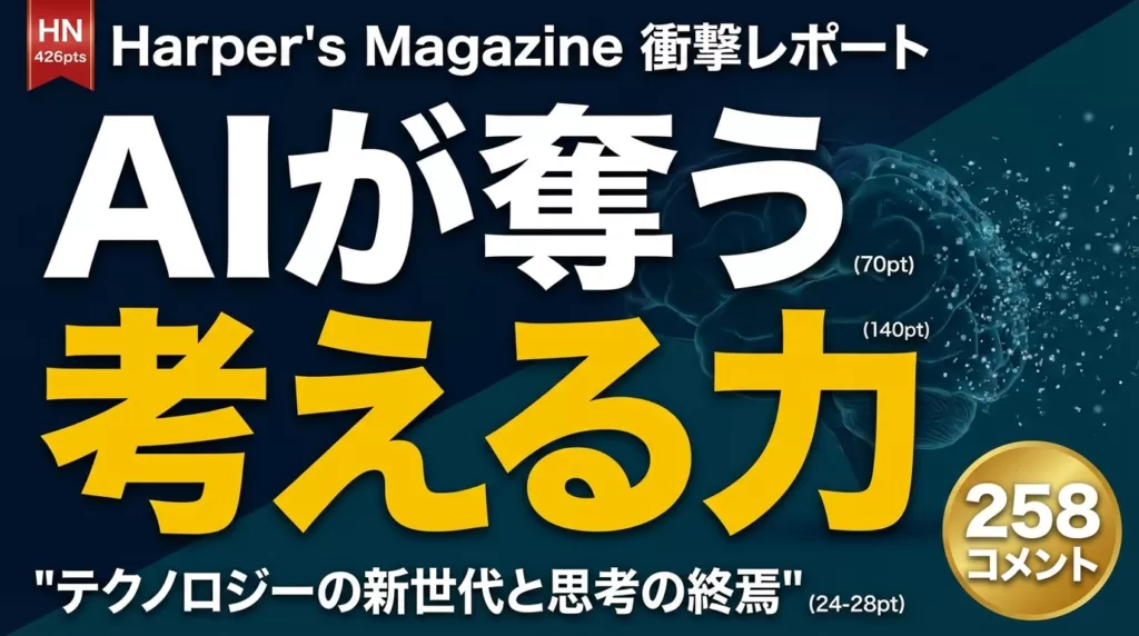 AIが子供の考える力を奪う？Harper’s衝撃レポート全貌