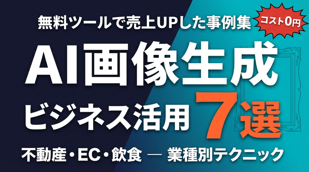AI画像生成×ビジネス活用 実践ガイド — 無料ツールで売上UPした7つの事例