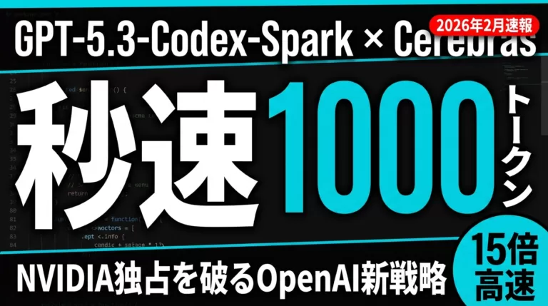 【2026年速報】GPT-5.3-Codex-Spark｜推論15倍速・脱NVIDIA