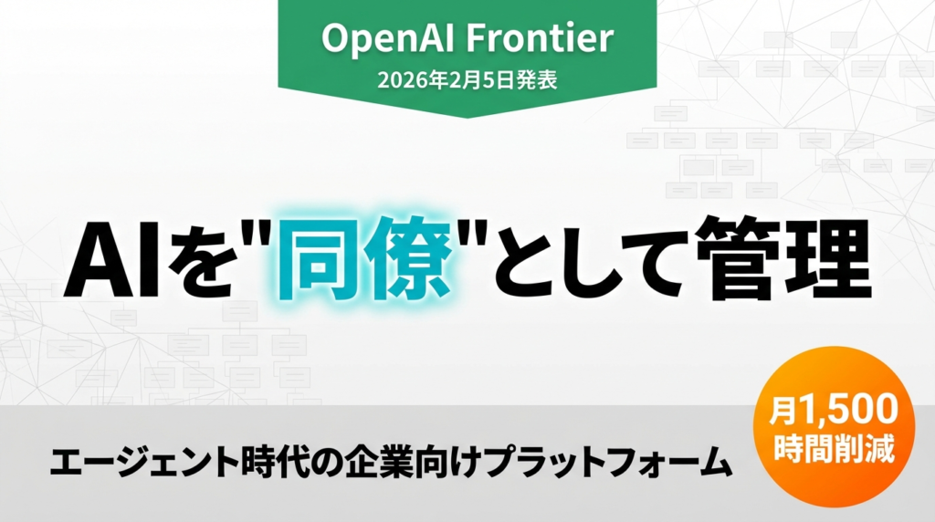 【2026年最新】OpenAI Frontier完全ガイド｜AIエージェントを「同僚」として管理する新時代 | 株式会社Uravation