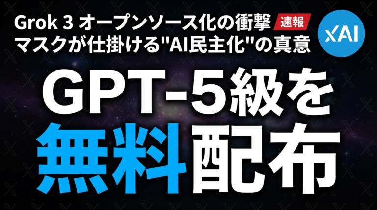 【2026年最新】Grok 3オープンソース化の衝撃｜マスクが「GPT-5級を無料で配る」本当の理由 | 株式会社Uravation