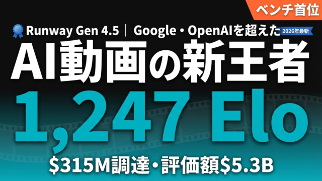 【2026年最新】Runway Gen 4.5完全ガイド｜AI動画生成ベンチマーク首位——Google・OpenAIを超えた「新王者」の実力 | 株式会社Uravation