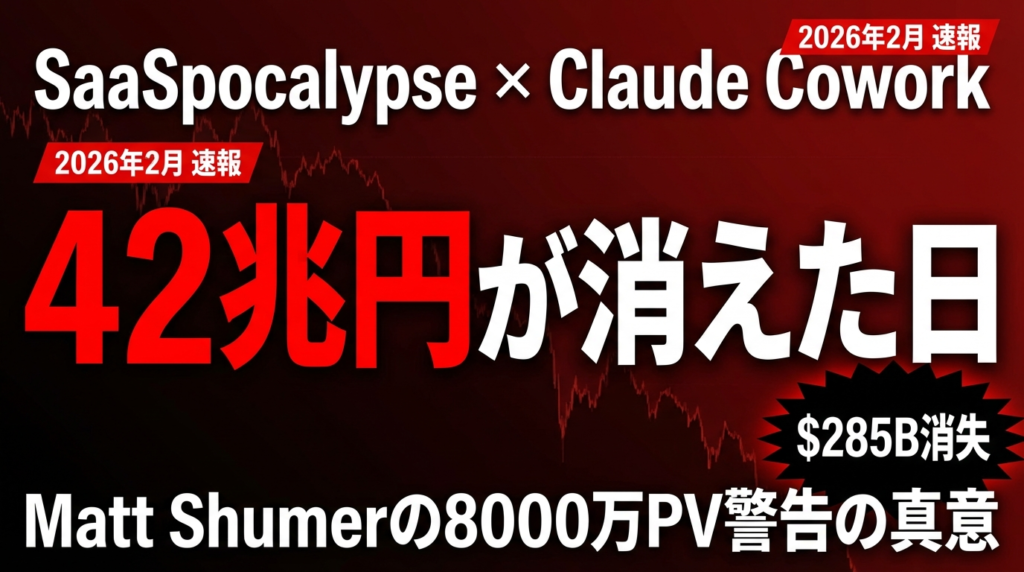 【2026年2月速報】SaaSpocalypse完全解説｜Claude Coworkが$285Bを消し去った日——Matt Shumerの警告と企業がとるべき戦略 | 株式会社Uravation