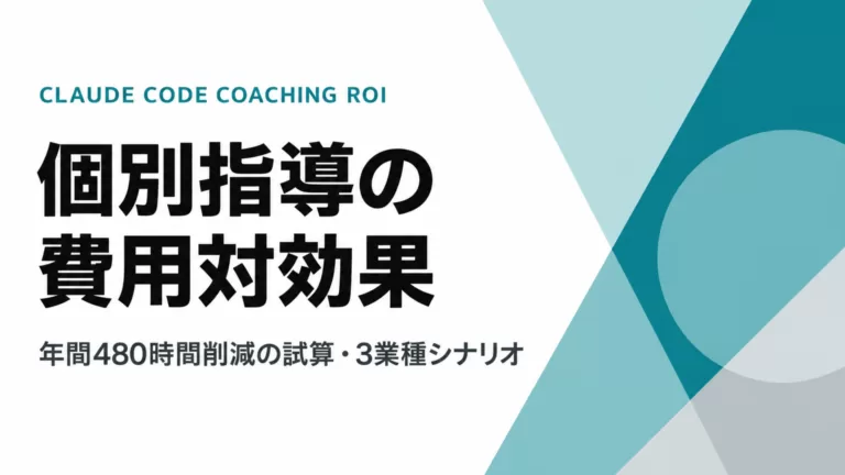 Claude Code個別指導の費用対効果｜年間480時間削減の試算