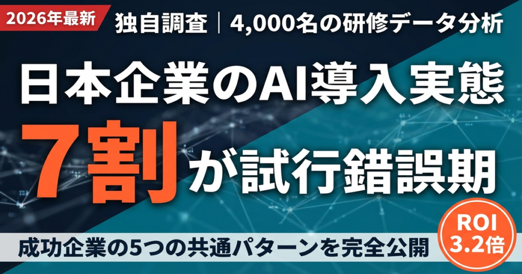 【2026年最新】AI導入実態調査|成功企業の共通点5選