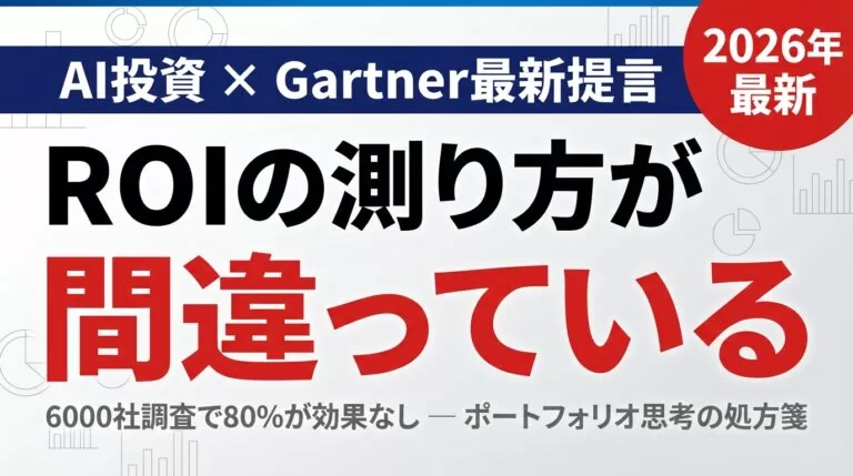 AI投資のROI、測り方が間違っている｜Gartner提言「ポートフォリオ思考」
