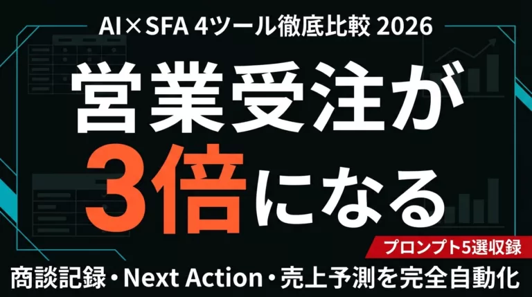 AI×SFA営業自動化ツール比較｜商談記録・Next Action自動化