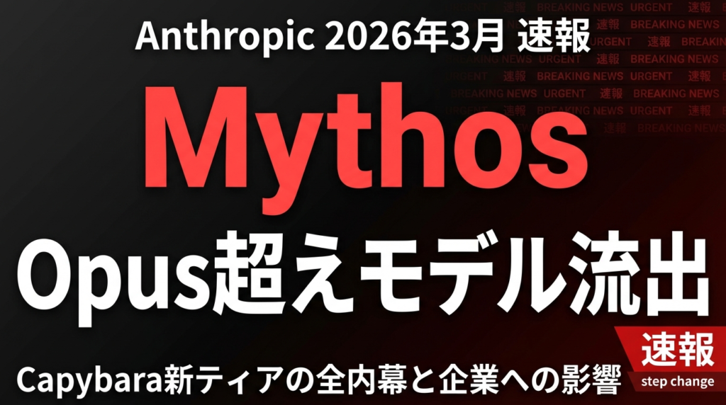 【2026年3月速報】Anthropic「Mythos」完全解説｜Opus超えの次世代AIモデルリーク全内幕