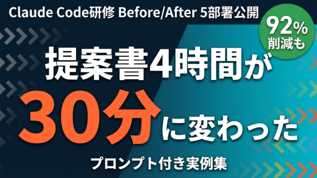 Claude Code研修の成果物サンプル｜5部署のBefore/After公開