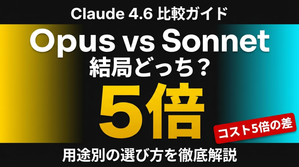 【2026年最新】Claude Opus 4.6 vs Sonnet 4.6｜違い・料金・用途別の選び方