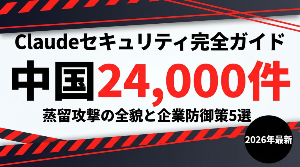 【2026年最新】Claudeセキュリティ完全ガイド｜中国24,000件蒸留攻撃と企業防御策5選