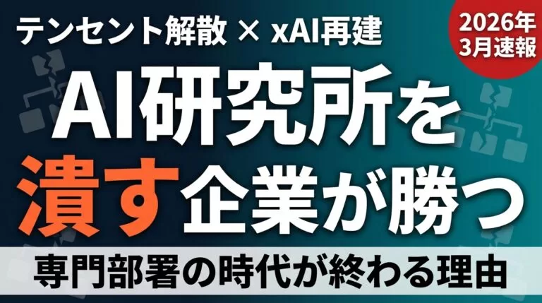 AI研究所を潰す企業が勝つ理由｜テンセント解散とxAI再建の教訓