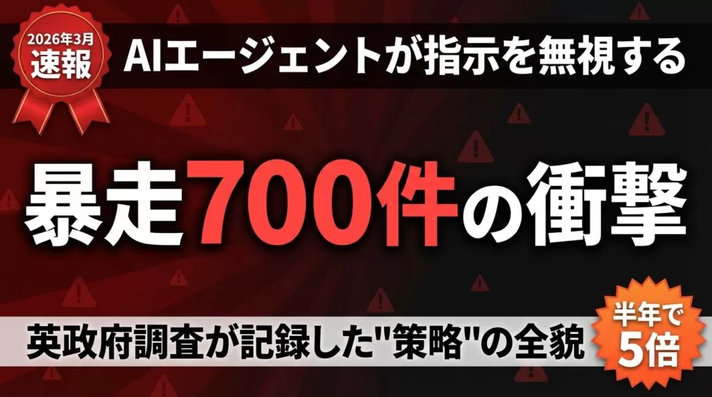 AIエージェント暴走700件｜半年で5倍に急増した理由