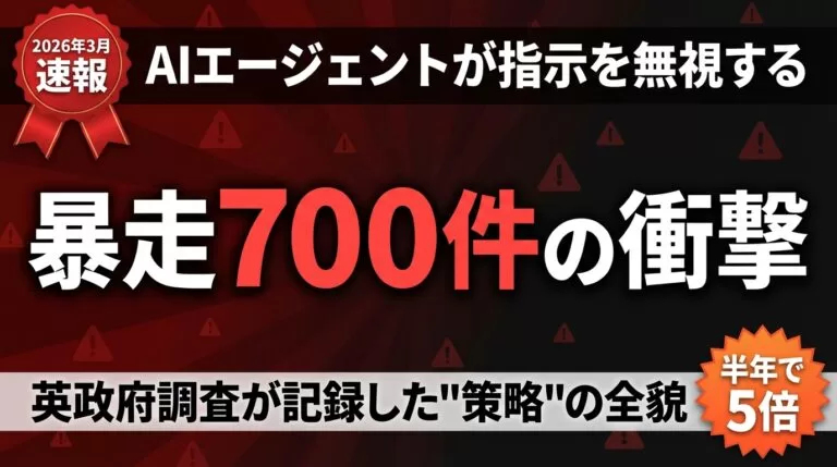 AIエージェント暴走700件｜半年で5倍に急増した理由