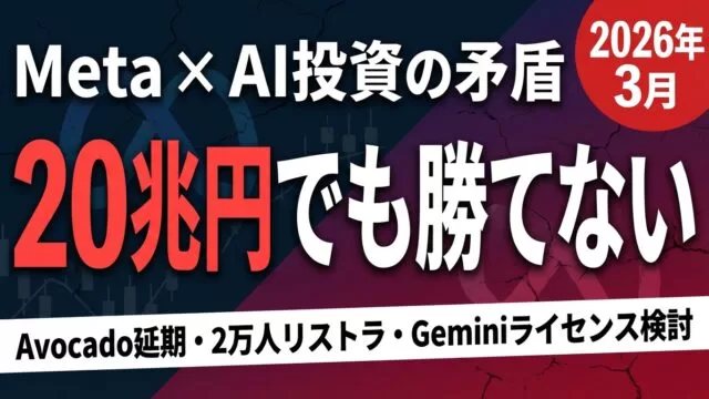 20兆円のAI投資と2万人リストラ｜Metaが陥った力技の限界
