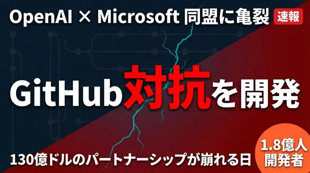 【速報】OpenAI、GitHub対抗プラットフォーム開発中｜MS同盟に亀裂