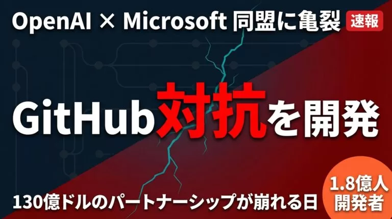 【速報】OpenAI、GitHub対抗プラットフォーム開発中｜MS同盟に亀裂