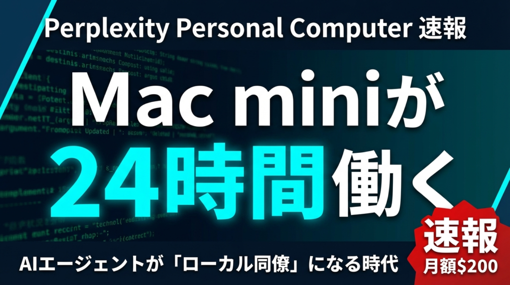 【2026年最新】Perplexity Personal Computerとは？24時間稼働AIエージェントの業務活用法5選