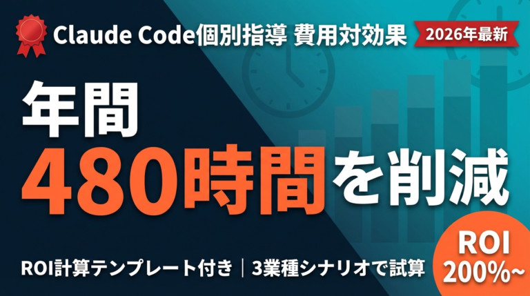 Claude Code導入の費用対効果｜月20万円で年間480時間を削減する方法