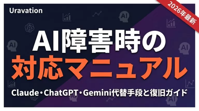 AI障害時の対応マニュアル｜Claude・ChatGPT・Gemini代替手段