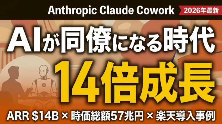【速報】Claude Coworkの衝撃｜Anthropic ARR14倍成長