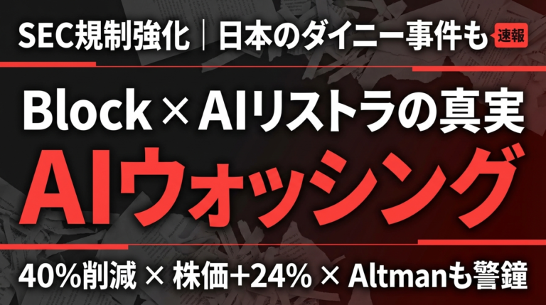 【速報】Block 4000人解雇｜AIウォッシングの真実と見抜き方