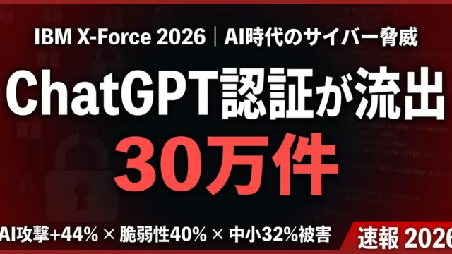 【2026年最新】ChatGPT認証30万件流出｜企業がとるべき5つの対策