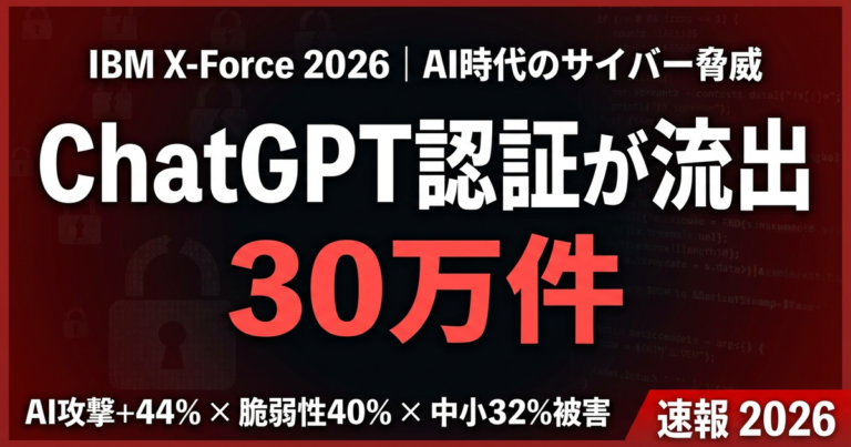【2026年最新】ChatGPT認証30万件流出｜企業がとるべき5つの対策
