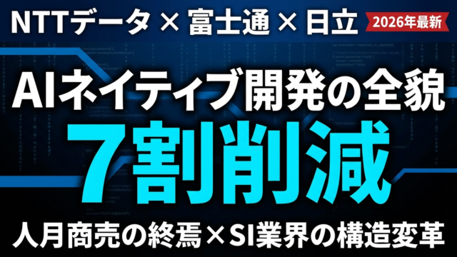 【2026年最新】NTTデータAIネイティブ開発｜工数7割削減の実態