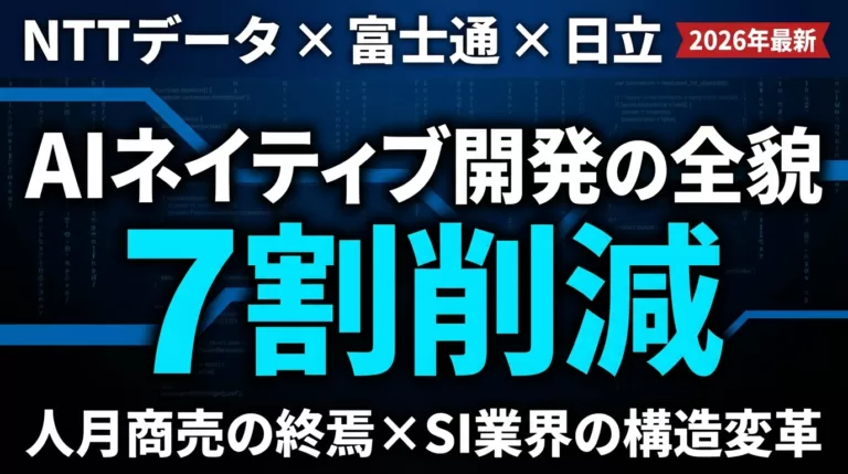 【2026年最新】NTTデータAIネイティブ開発｜工数7割削減の実態