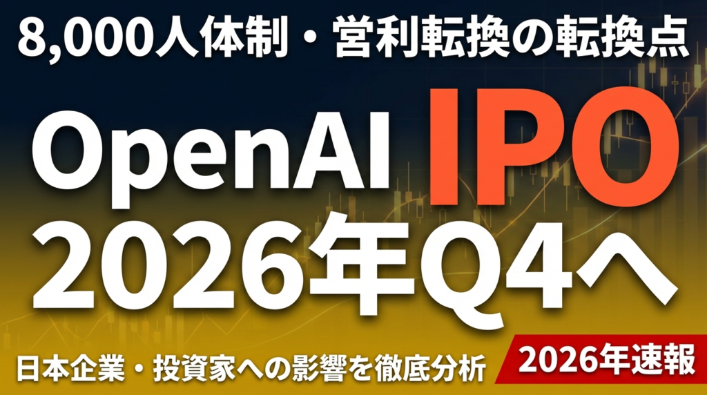 【速報】OpenAI IPO 2026年Q4へ｜8,000人体制と営利転換が示す転換点