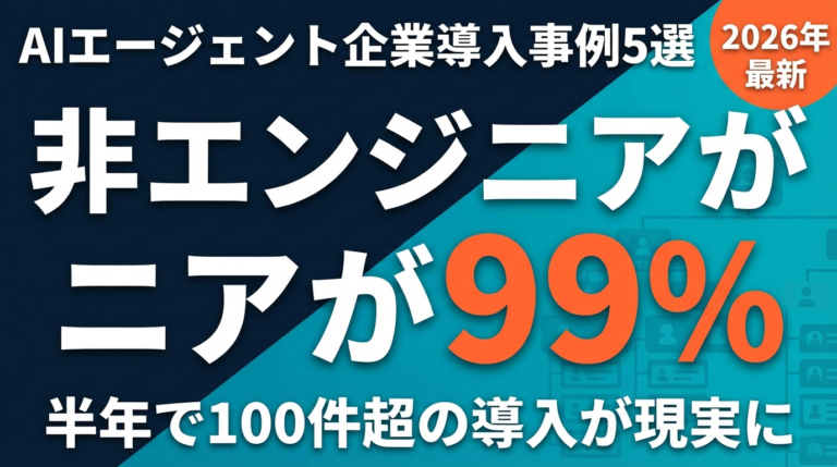 AIエージェント企業導入事例5選｜非エンジニア99%の衝撃