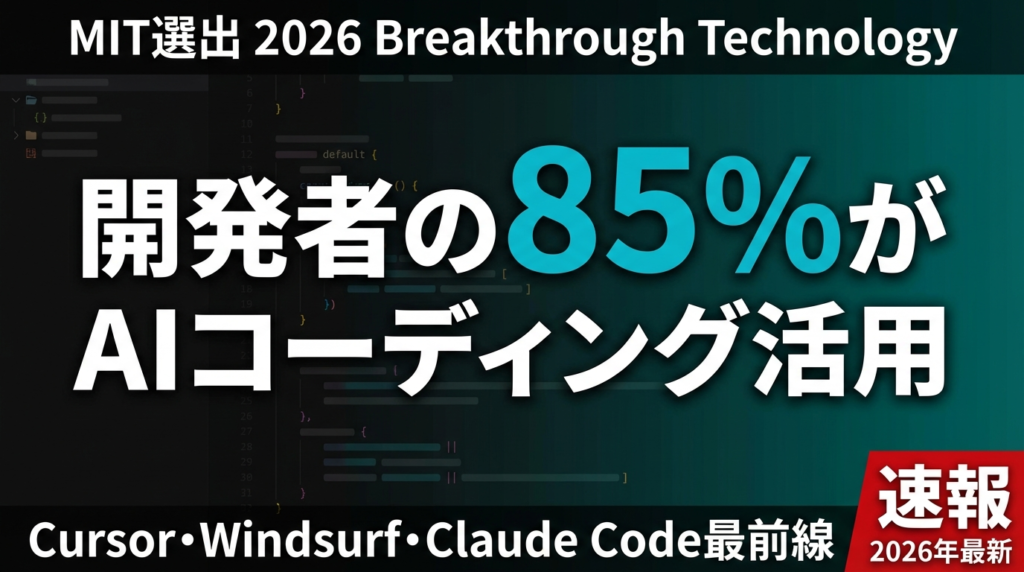 AIコーディングエージェント2026最前線｜開発者85%活用時代の企業戦略