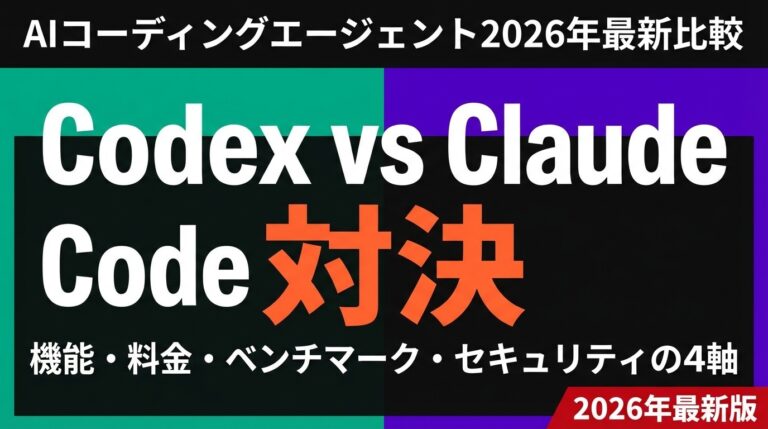【2026年最新】OpenAI Codex vs Claude Code｜4軸で徹底比較