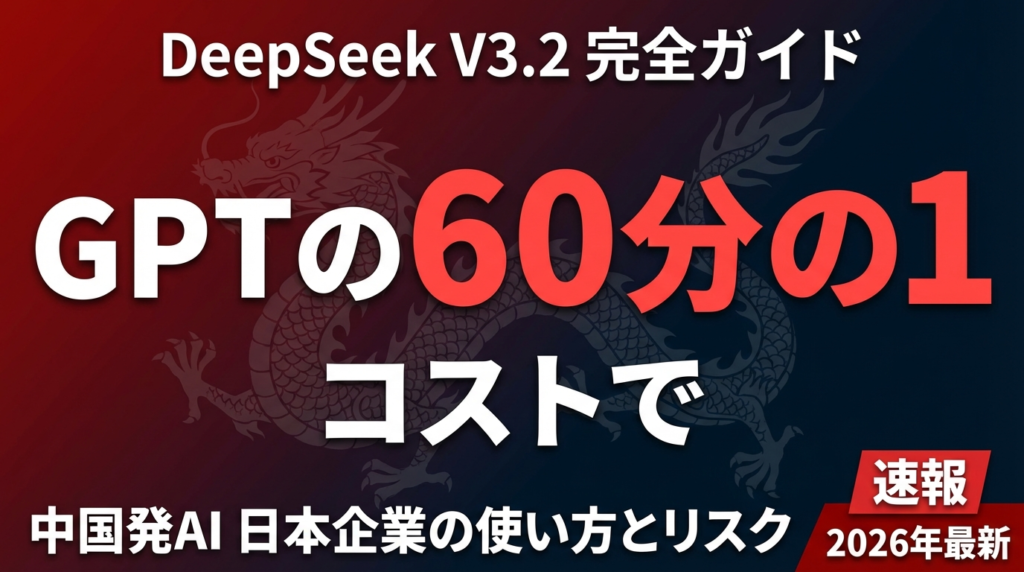 【2026年最新】DeepSeek V3・V4完全ガイド｜性能・料金・日本企業活用法