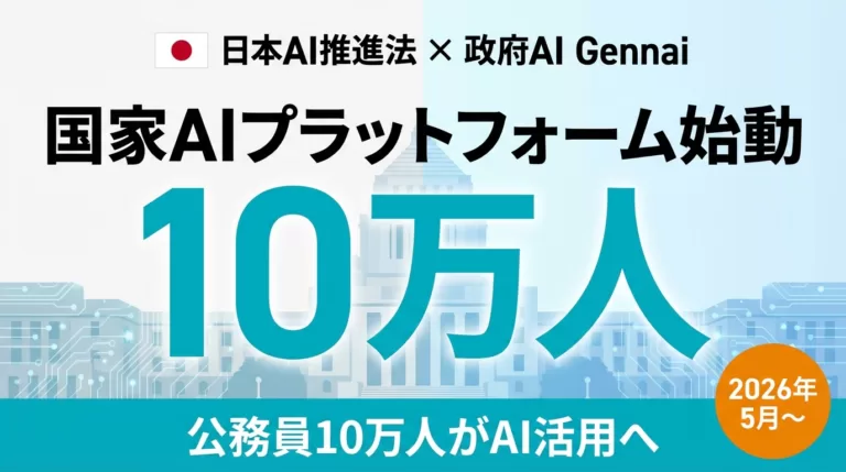【速報】国家AIプラットフォーム「Gennai」始動｜公務員10万人活用