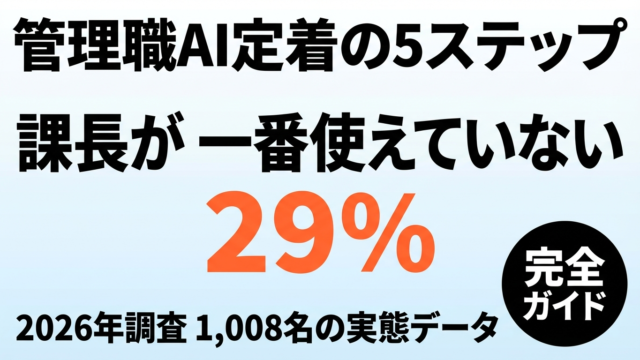 【2026年最新】課長が一番使えていない——管理職AI活用定着の5ステップ完全ガイド
