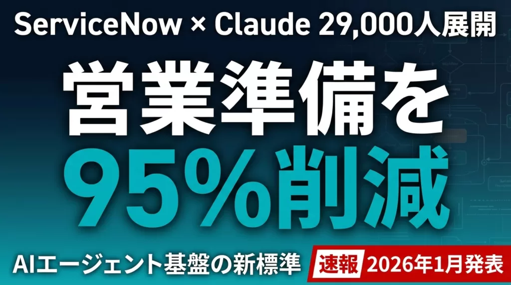 【2026年最新】ServiceNow×Claude｜29000人AI基盤